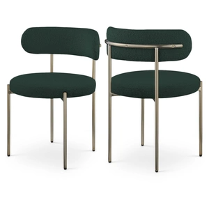 Meridian Furniture Beacon Boucle Fabric Dining Chair with Metal Frame (Set of 2)
