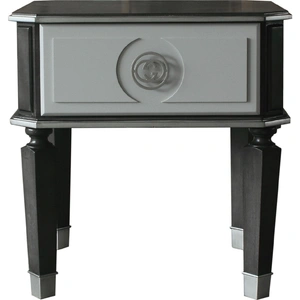 ACME House Beatrice Wood Square End Table w/Drawer, Charcoal/Light Gray