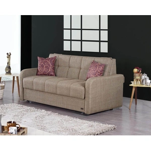 Empire Furniture, USA Madrid Fabric Storage Sofabed, Brown
