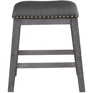 Homelegance Timbre Transitional Vinyl Counter Height Chair, Grey/Black (Set of 2)