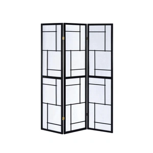 Coaster Katerina 3-Panel Folding Floor Screen, White/Black