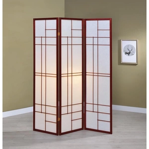 Coaster Katerina 3-panel Folding Floor Screen, White/Cherry
