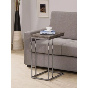 Coaster Pedro Expandable Wood Top Accent Table with Metal Base, Weathered Grey/Black Nickel