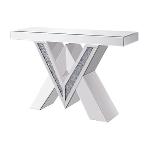 ACME Glam Noralie 90444 Mirrored/Faux Diamonds Console Table