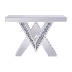 ACME Glam Noralie 90444 Mirrored/Faux Diamonds Console Table