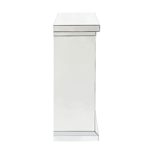 ACME Glam Noralie 90455 Mirror/Faux Diamonds LED Fireplace w/ Adjustable Temperature & Timer