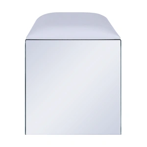 ACME Glam Noralie 90467 PU/Mirrored/Faux Diamonds Vanity Stool, Bone