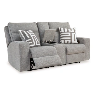 Ashley Furniture Biscoe Polyester Power Reclining Loveseat w/Console
