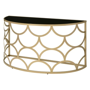 ACME Altus Glass/Metal Sofa Table, Gold