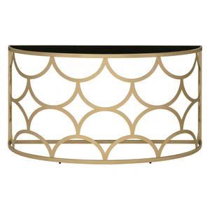 ACME Altus Glass/Metal Sofa Table, Gold