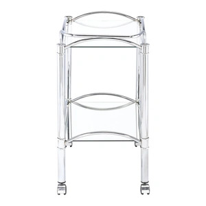 Coaster Shadix 2-tier Serving Cart with Glass Top, Clear/Chrome