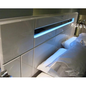 J&M Furniture Palermo Lacquer LED Panel Bed