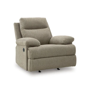 Ashley Furniture Side-Swipe Polyester Rocker Recliner in Mocha