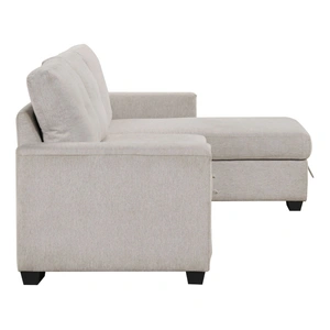 Homelegance Convene Polyester 2‑Piece Sectional with Reversible Chaise and Pull‑out Bed, Light Gray