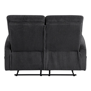 Homelegance Allen Microfiber Double Reclining Loveseat, Dark Gray