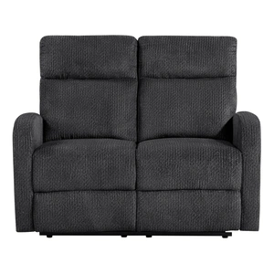 Homelegance Allen Microfiber Double Reclining Loveseat, Dark Gray
