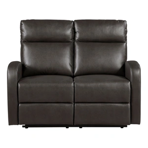 Homelegance Allen Faux Leather Double Reclining Loveseat, Espresso