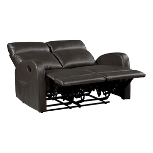 Homelegance Allen Faux Leather Double Reclining Loveseat, Espresso