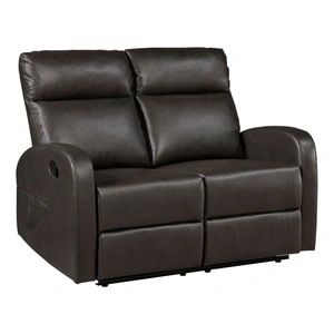 Homelegance Allen Faux Leather Double Reclining Loveseat, Espresso