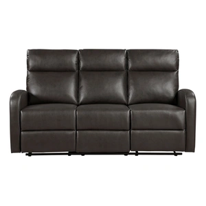 Homelegance Allen Faux Leather Double Reclining Living Room Set, Espresso