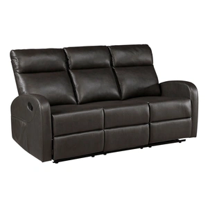 Homelegance Allen Faux Leather Double Reclining Living Room Set, Espresso