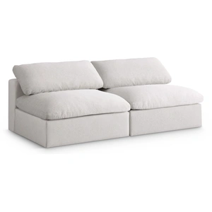 Meridian Furniture Serene 78-inch Linen Fabric Deluxe Comfort Modular Armless Sofa