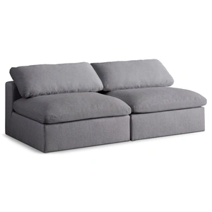 Meridian Furniture Serene 78-inch Linen Fabric Deluxe Comfort Modular Armless Sofa