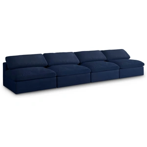 Meridian Furniture Serene 156-inch Linen Fabric Deluxe Comfort Modular Armless Sofa
