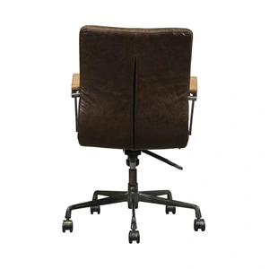 AF Modern Joslin Top Grain Leather Executive Office Chair, Distress Chocolate