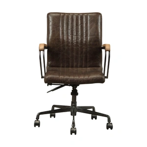 AF Modern Joslin Top Grain Leather Executive Office Chair, Distress Chocolate