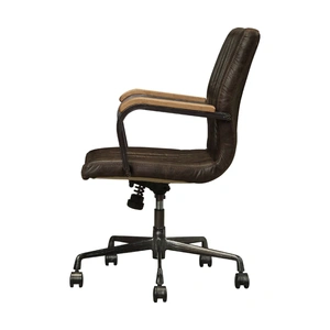 AF Modern Joslin Top Grain Leather Executive Office Chair, Distress Chocolate