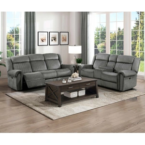Homelegance Brennen Microfiber Double Reclining Living Room Set
