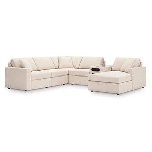 Ashley Furniture Modmax 6-Piece U-Shaped Polyester Sectional w/RAF Chaise & Audio Console
