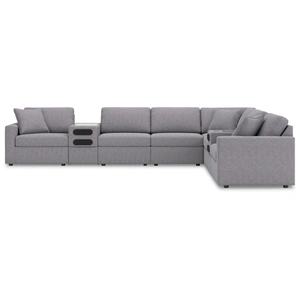 Ashley Furniture Modmax 8-Piece L-Shaped Polyester Sectional w/Audio Consoles, Granite