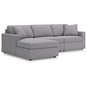 Ashley Furniture Modmax 3-Piece Polyester Sectional Sofa w/LAF Chaise, Granite