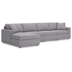 Ashley Furniture Modmax 4-Piece Polyester Sectional Sofa w/LAF Chaise, Granite