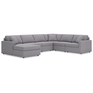 Ashley Furniture Modmax 6-Piece U-Shaped Polyester Sectional w/LAF Chaise, Granite