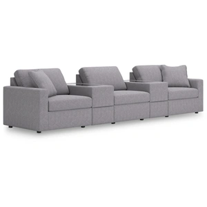 Ashley Furniture Modmax 5-Piece Polyester Modular Sofa w/Storage Consoles, Granite