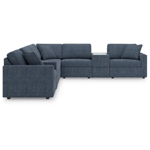 Ashley Furniture Modmax 8-Piece U-Shaped Polyester Sectional w/RAF Chaise & Storage Consoles, Ink
