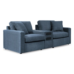 Ashley Furniture Modmax 3-Piece Polyester Modular Loveseat w/Audio Console, Ink