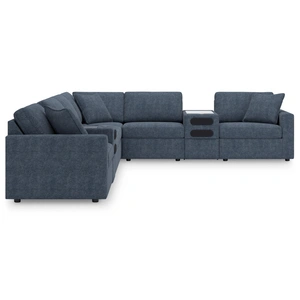 Ashley Furniture Modmax 8-Piece L-Shaped Polyester Sectional w/Audio Consoles, Ink