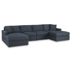 Ashley Furniture Modmax 4-Piece U-Shaped Polyester Double Chaise Sectional, Ink