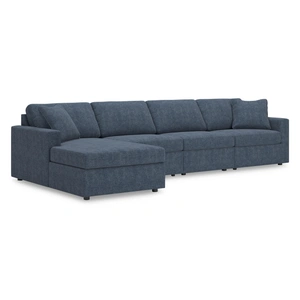 Ashley Furniture Modmax 4-Piece Polyester Sectional w/LAF Chaise, Ink