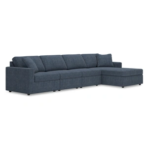 Ashley Furniture Modmax 4-Piece Polyester Sectional w/RAF Chaise, Ink