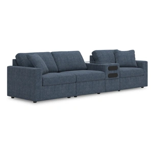Ashley Furniture Modmax 4-Piece Polyester Modular Sofa w/Audio Console, Ink