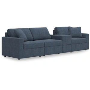 Ashley Furniture Modmax 4-Piece Polyester Modular Sofa w/Storage Console, Ink