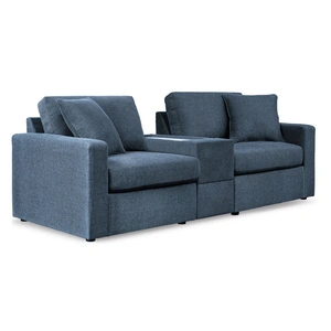 Ashley Furniture Modmax 3-Piece Polyester Modular Loveseat w/Storage Console, Ink