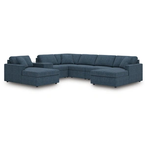 Ashley Furniture Modmax 7-Piece U-Shaped Polyester Double Chaise Sectional w/Storage Console, Ink