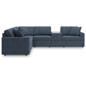 Ashley Furniture Modmax 6-Piece L-Shaped Polyester Sectional w/Storage Console, Ink