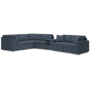 Ashley Furniture Modmax 7-Piece L-Shaped Polyester Sectional w/Audio Console, Ink